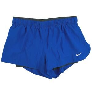 Nike Blue Black Dri Fit 2 in 1 Built in Cycling Athletic Running Shorts Size M
